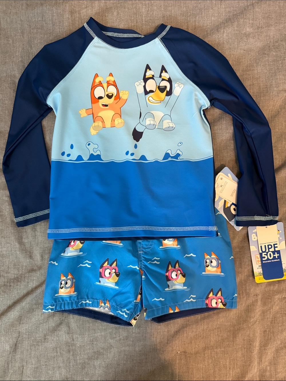 Kids Bluey UPF 50+ Rash Guard Swim Set - Picture 1 of 1